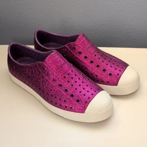 Jefferson Bio-Bling™ Size J6 big kid Purple Glitter lightweight sneaker